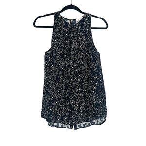 ALC Navy Floral Silk Sleeveless Top 4